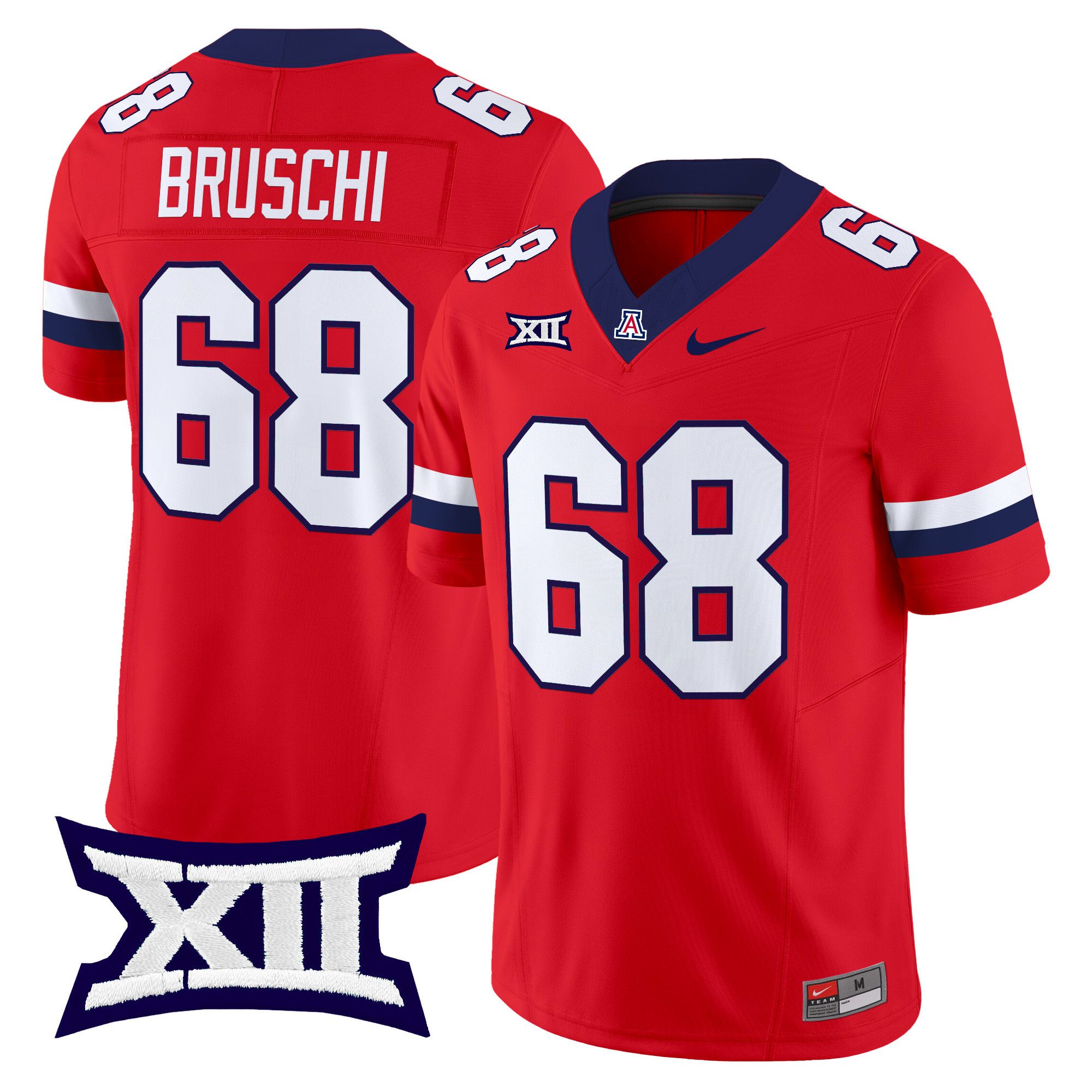 Men Arizona Wildcats #68 Bruschi Red Nike 2024 Vapor Limited NCAA Jersey style 1